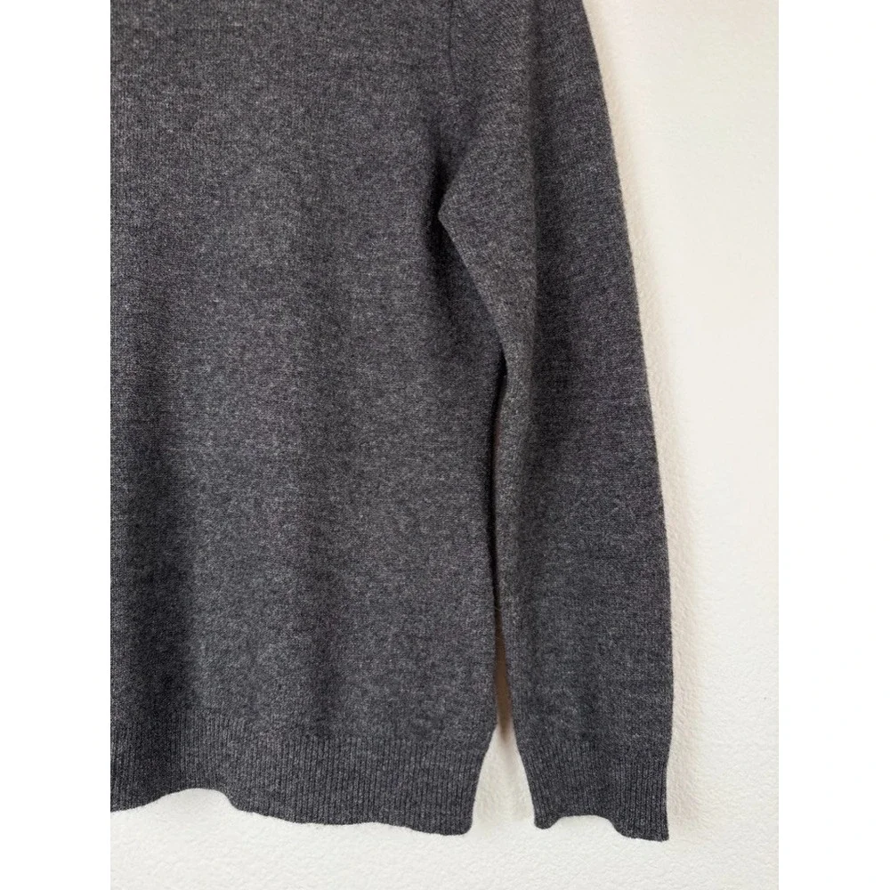 Cashmere Charter Club Luxury Gray Cashmere Crewneck Sweater Petite M‎ Old Money